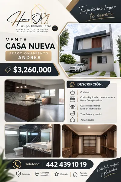 Casa en venta en Residencial Andrea, Corregidora, Querétaro
