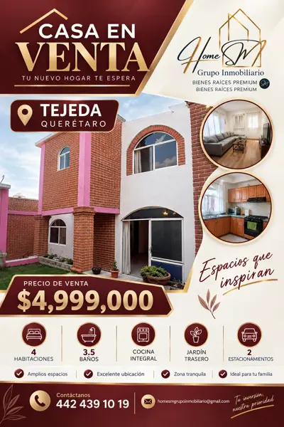 VENTA CASA QUERÉTARO FRACCIONAMIENTO TEJEDA.