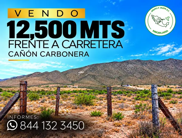 Terreno en Venta de 12,500 m² | Frente a Carretera | Cañón Carbonera