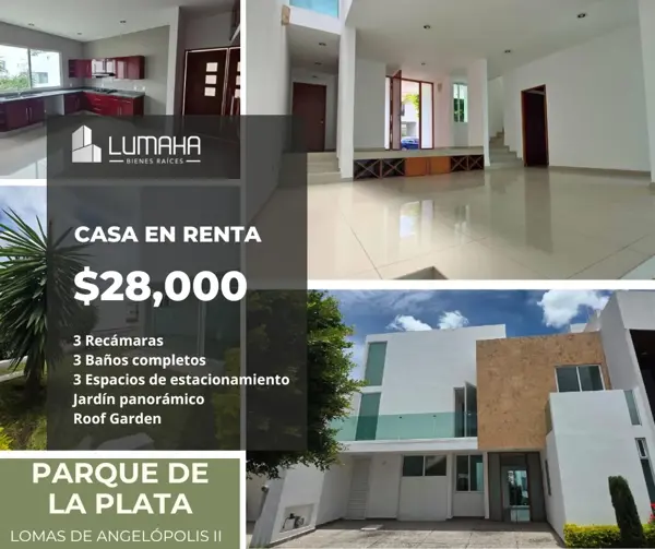 Casa en renta en Lomas de Angelópolis II, San Andrés Cholula, Puebla