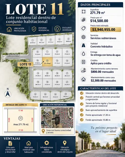 LOTE EN VENTA | METEPEC – AV SOLIDARIDAD LAS TORRES, a 5 min de Town Square