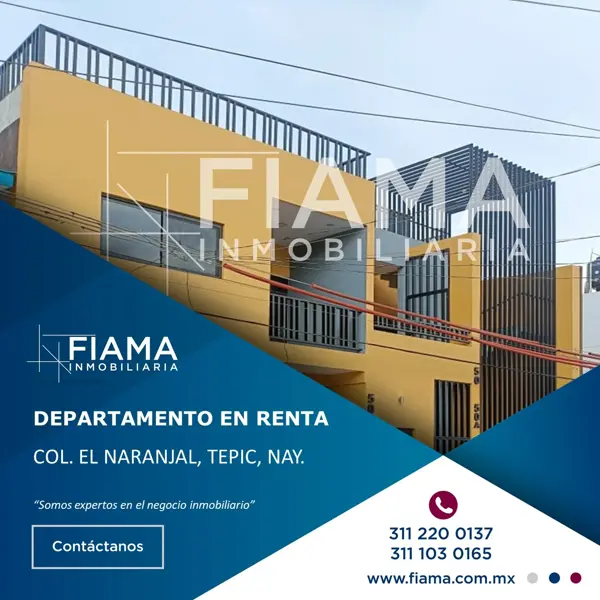 DEPARTAMENTOS EN RENTA COL. EL NARANJAL, TEPIC, NAY.