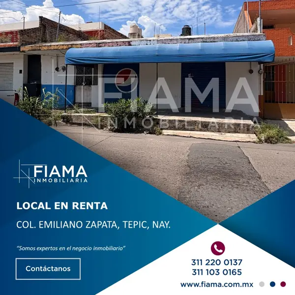 LOCAL EN RENTA COL EMILIANO ZAPATA, TEPIC, NAY.