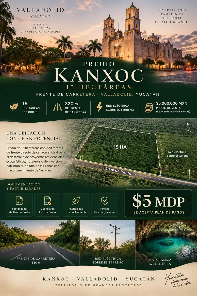 Terreno en venta en Kanxoc, Valladolid — foto 1 de 3