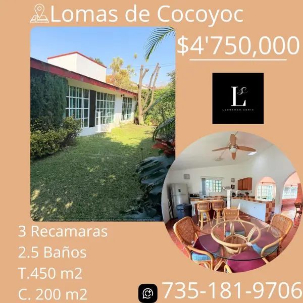Casa en venta en Lomas de Cocoyoc, Atlatlahucan, Morelos