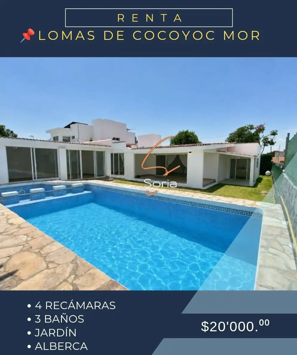 Casa en renta en Lomas de Cocoyoc, Atlatlahucan — foto 1 de 25
