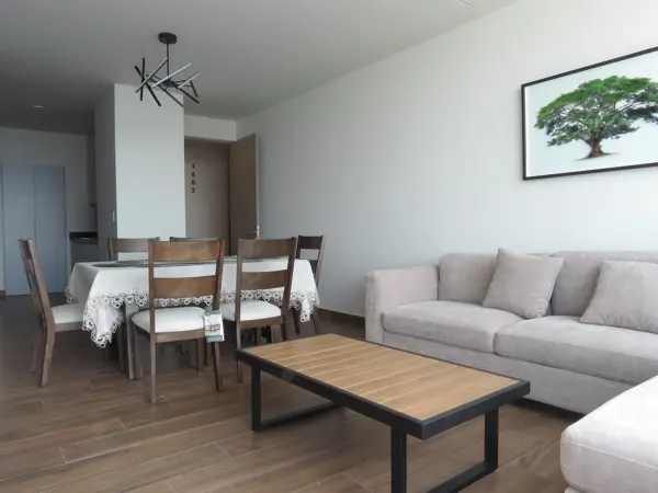 Departamento en renta en San Nicolas amueblado, Torre La Proeza con dos Recámaras y dos baños.