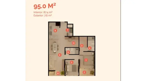 Departamento en venta en Zona Clouhtier, San Pedro Garza García — foto 3 de 6