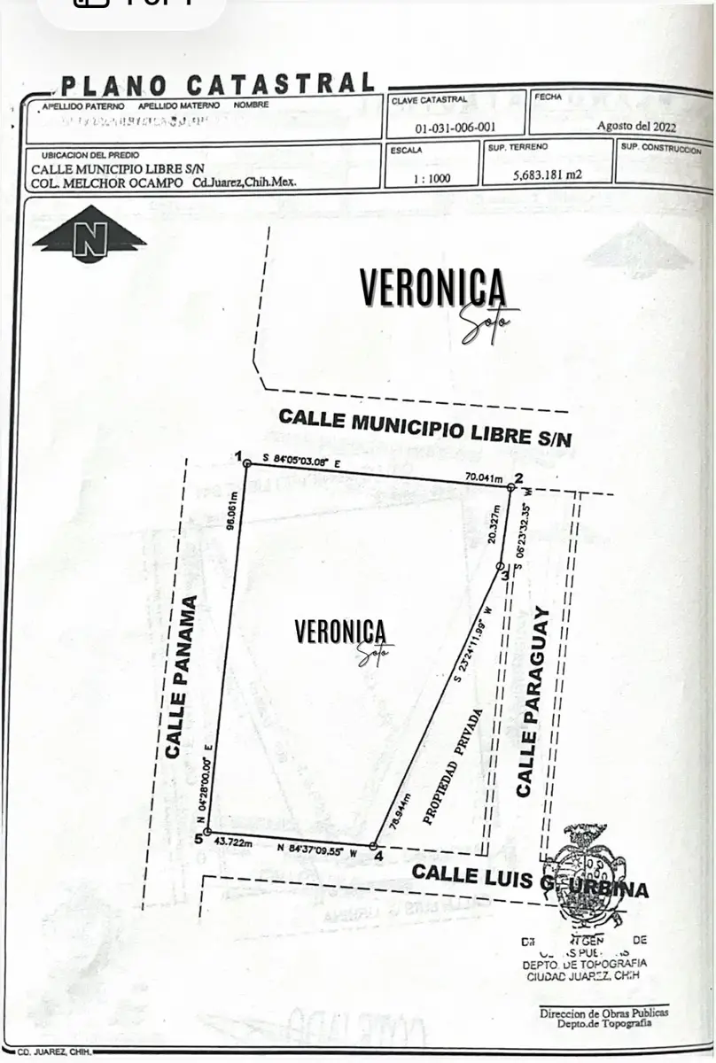 Terreno en venta en Juarez, Juárez