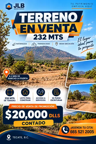 Terreno en venta en Bicentenario, Tecate, Baja California