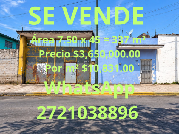 VENDE Terreno 337 m² Enfrente Soriana Circunvalación Norte Orizaba Veracruz