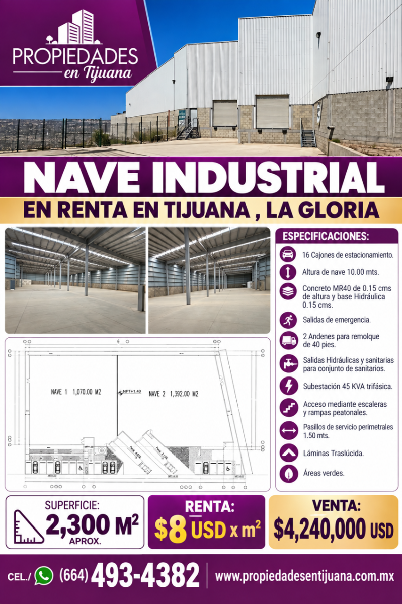 Nave en renta en La Gloria, Tijuana — foto 1 de 31