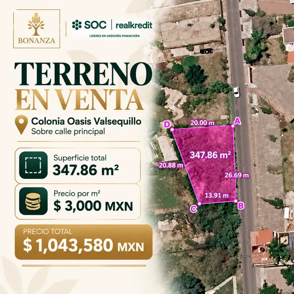 Terreno en oasis Valsequillo, sobre calle principal, cerca del lago y africam