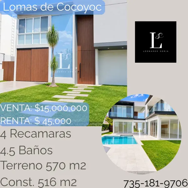 Casa en venta y renta en Lomas de Cocoyoc, Atlatlahucan, Morelos