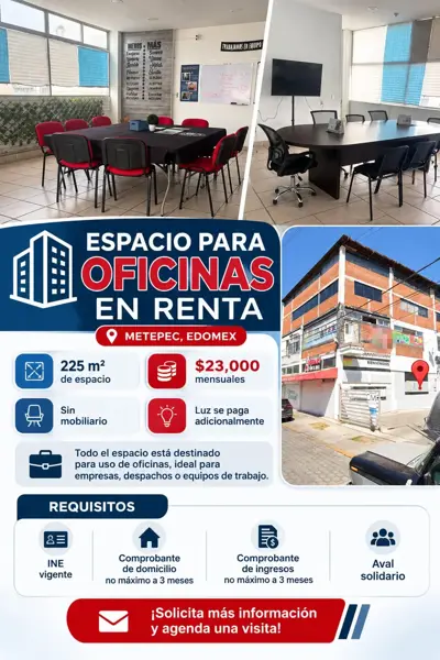 Espacio para oficinas en renta en Metepec