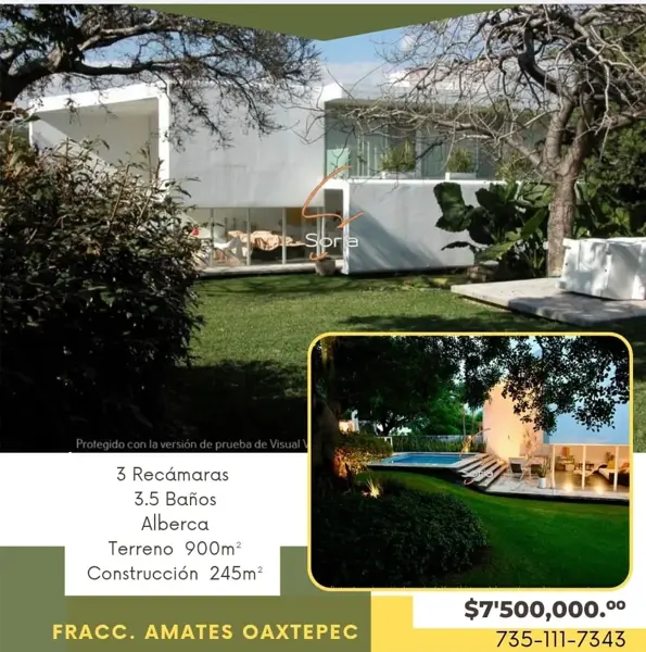 Casa en Feraccionamiento Amates de Oaxtepec  Morelos