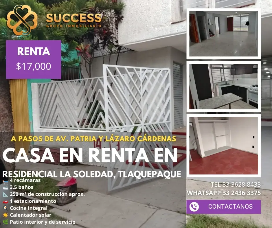 Casa en renta en Residencial La Soledad, San Pedro Tlaquepaque — foto 1 de 14