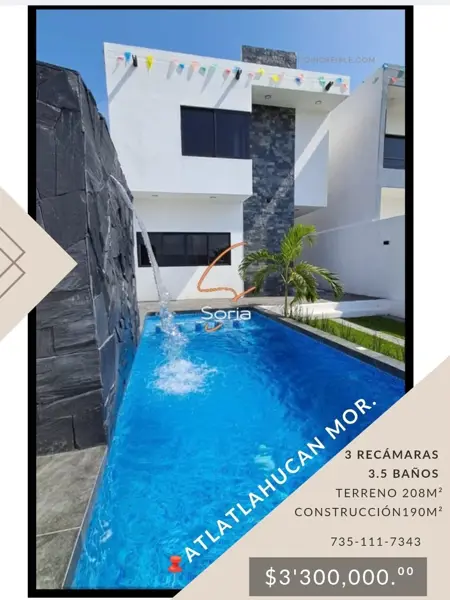 CASA NUEVA EN VENTA ATLATLAHUCAN MORELOS ...!!!