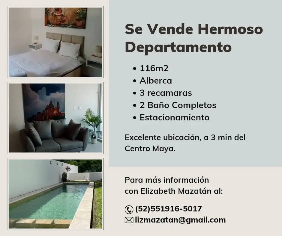 Departamento en venta en Ejidal, Playa del Carmen