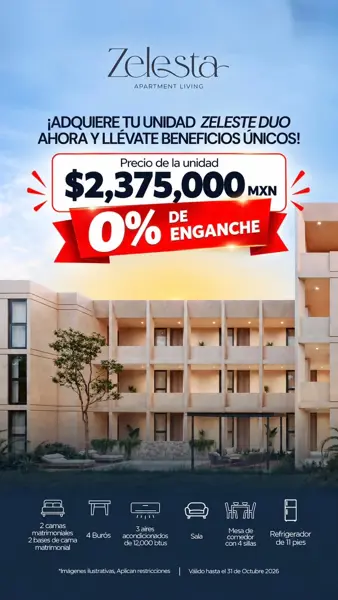 ÚLTIMO Departamento(Zeleste Duo) en Venta en Zelesta, Dzitya — foto 1 de 15