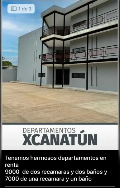 DEPARTAMENTOS EN RENTA DE 1 Y 2 RECAMÁRAS EN XCANATÚN
