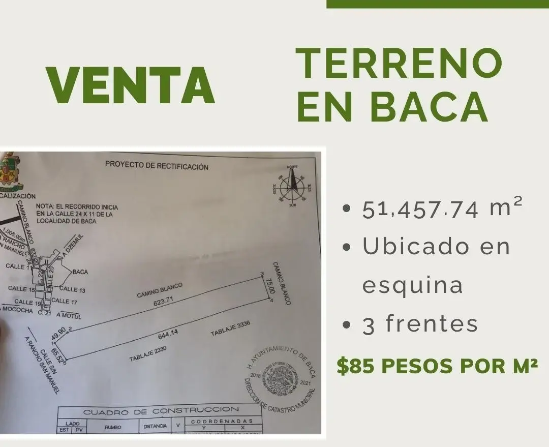 Terreno en venta en Baca, Baca