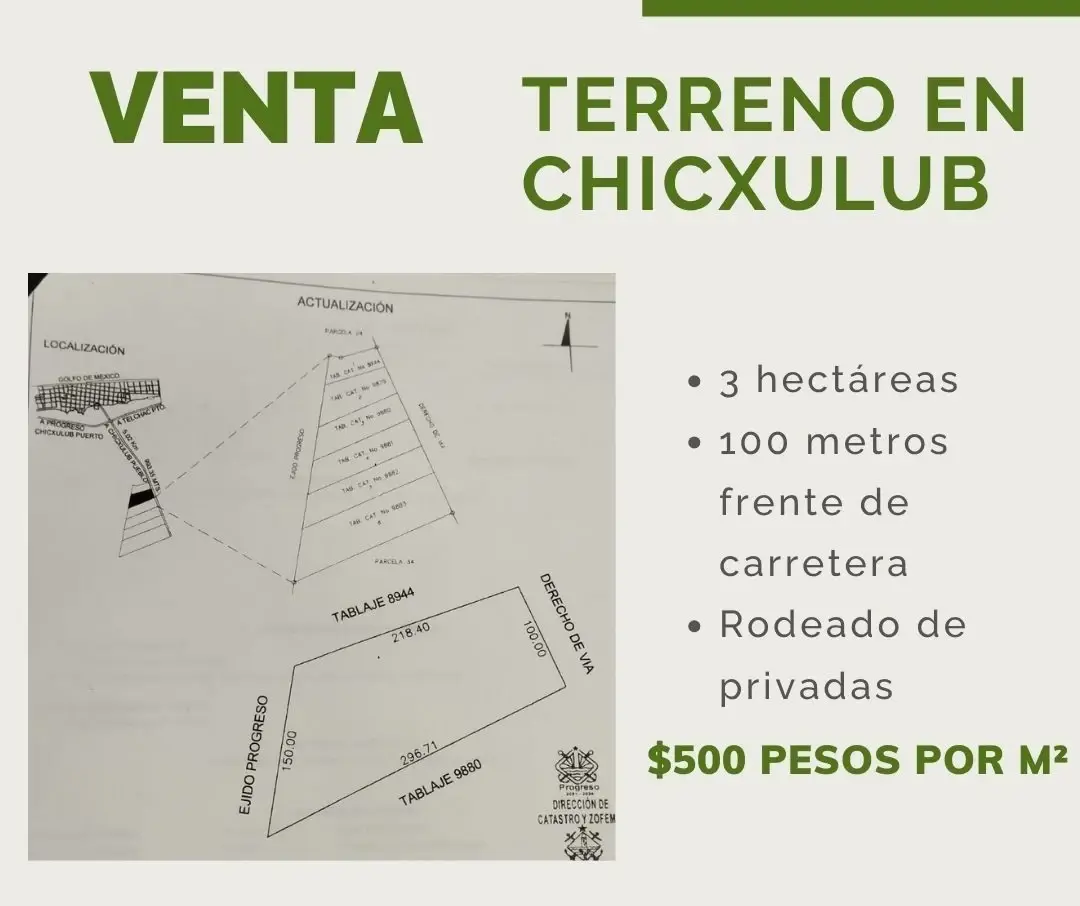 Terreno en venta en Chicxulub, Chicxulub Pueblo
