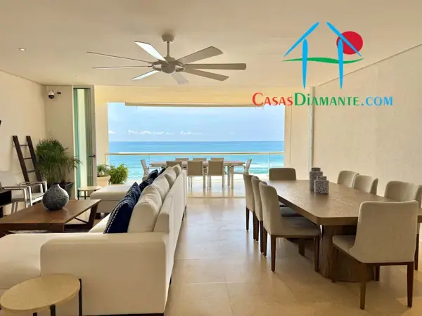 Departamento de playa con vista al mar y protección contra huracanes