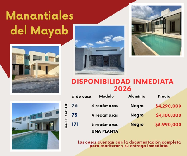CASA EN VENTA DENTRO DE PRIVADA MANANTIALES DEL MAYAB CONKAL
