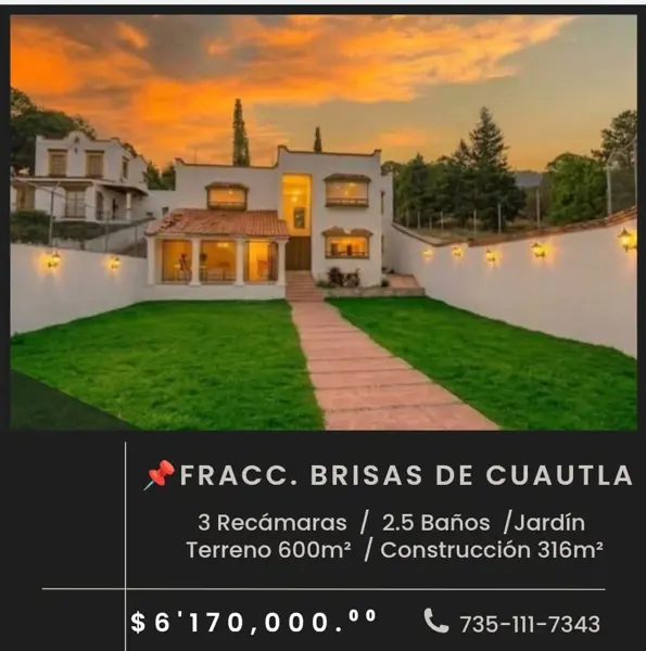 Casa en Cuautla, Morelos!
Fraccionamiento Brisas de Cuautla