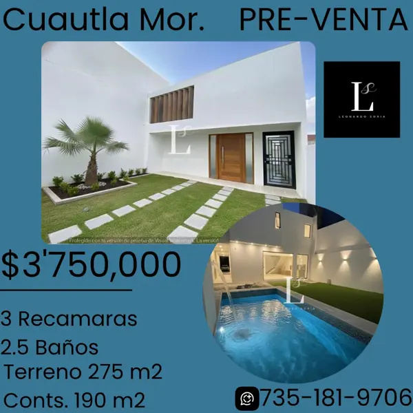 Casa en venta en Cuauhtemoc, Cuautla, Morelos