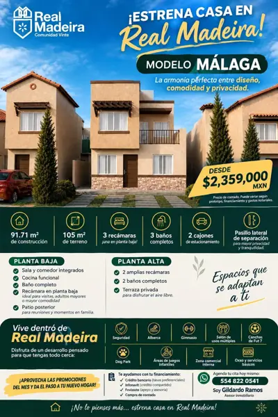 Casa Málaga en Real Madeira en Pachuca Hidalgo