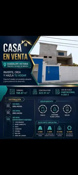 Casa en venta en Guadalupe Victoria, Texcoco - Espaciosa y bien ubicada
