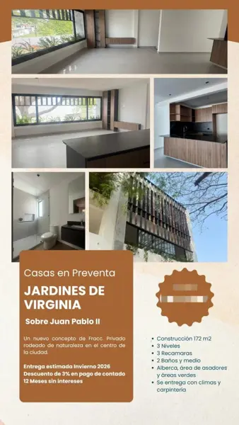 SOLARA. Casas en Venta en Jardines de Virginia, Veracruz. — foto 1 de 9