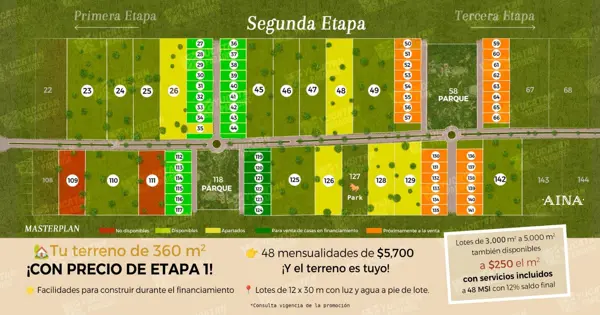 Terrenos campestres en Yucatán con servicios listos de 2,000 m2 a 5,000 m2