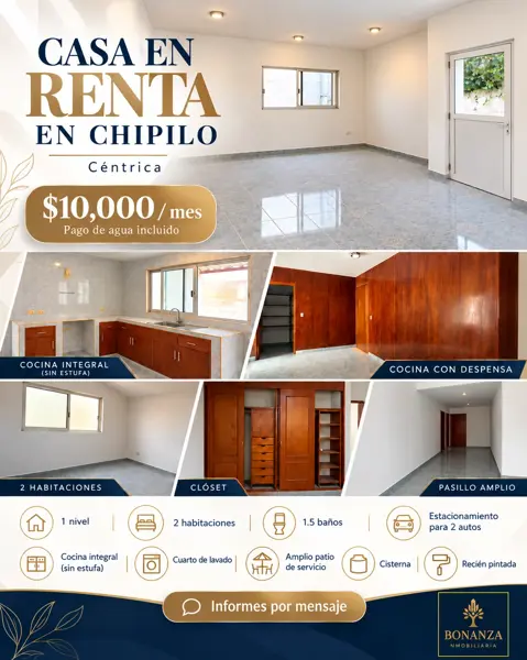 Casa en Renta en Chipilo de 1 nivel .