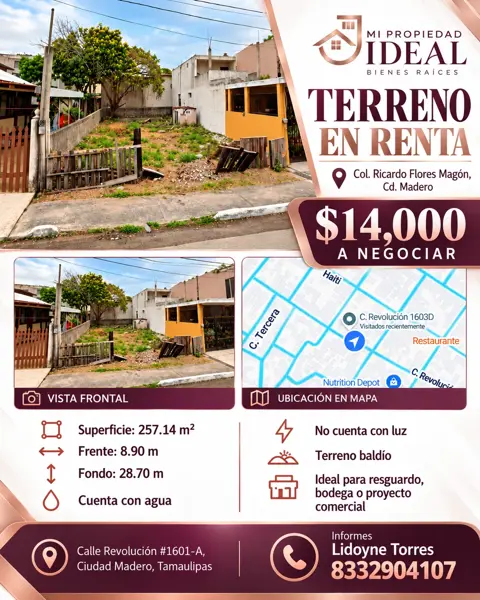 Terreno en renta en Ricardo Flores Magon, Ciudad Madero — foto 3 de 3
