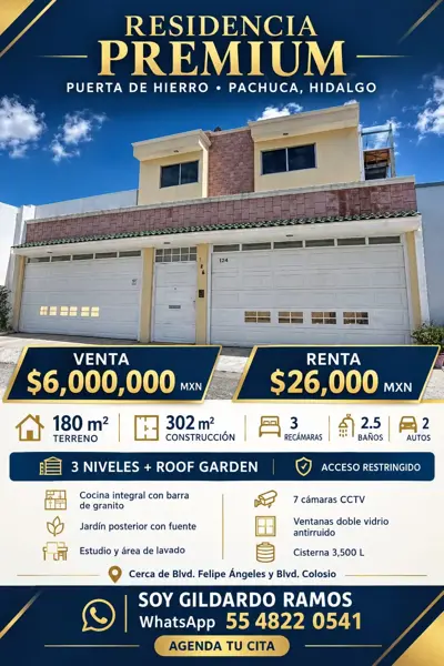 Casa en Renta en Puerta de Hierro en Pachuca Hidalgo