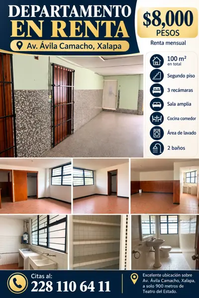 DEPARTAMENTO EN RENTA ( Av. Ávila Camacho ) — foto 1 de 13