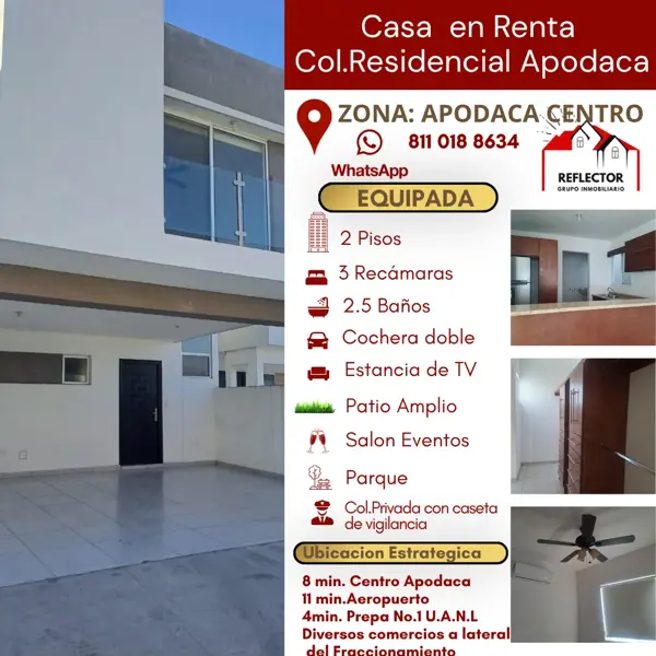 Equipada Casa en Renta Residencial Apodaca — foto 1 de 26