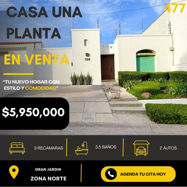 Casa de una planta en venta en Gran Jardín, León — foto 1 de 21