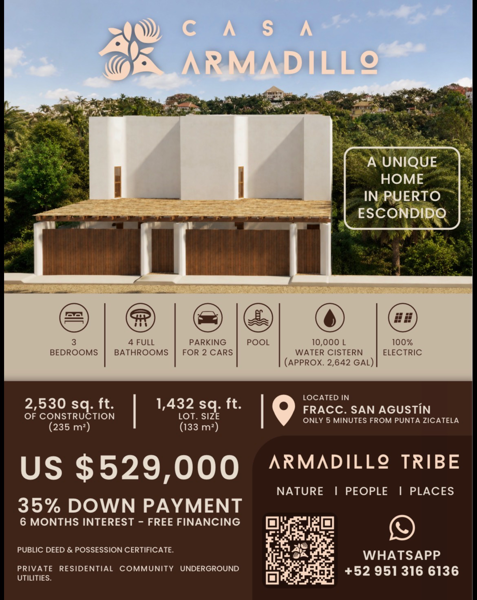 Casa en venta en Brisas de Zicatela, Oaxaca con amplias amenidades — foto 1 de 6