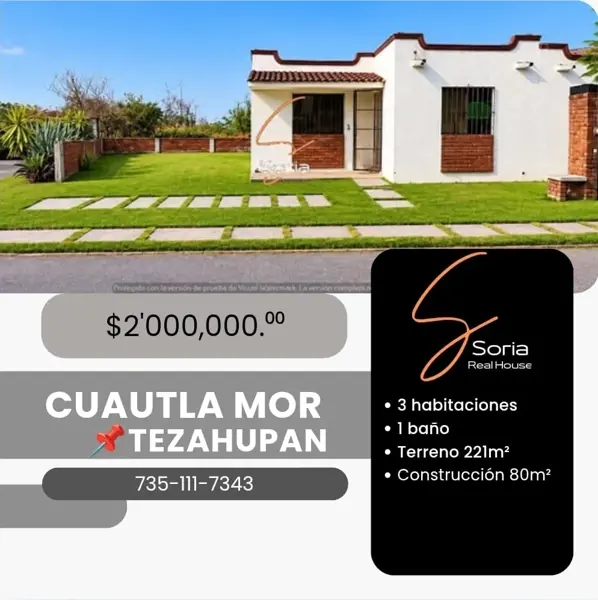 Se Vende Casa de Un Solo Nivel en Fracc con Vigilancia Fracc Tezahuapan, Tetelcingo Cuautla Morelo — foto 1 de 15