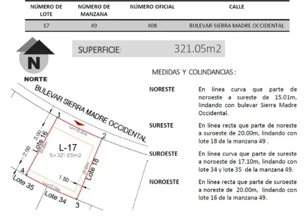 Terreno en Fraccionamiento Zanda