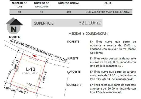 Terreno en Fraccionamiento Zanda