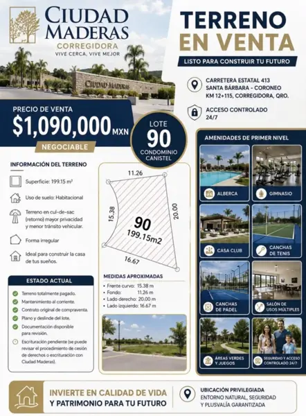 Terreno en Ciudad Maderas Residencial Querétaro — foto 1 de 12