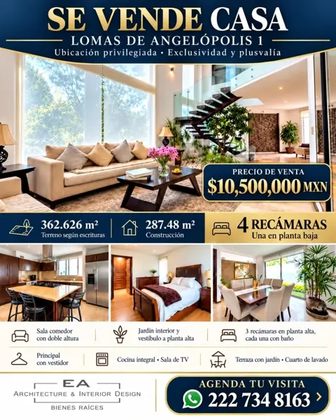 Casa en Venta en Lomas de Angelópolis, Puebla - Con Excelente Ubicación y Espacios Amplios — foto 1 de 16