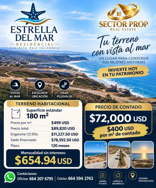 Lotes a la venta en Estrella de Mar Residencial, Playas de Tijuana