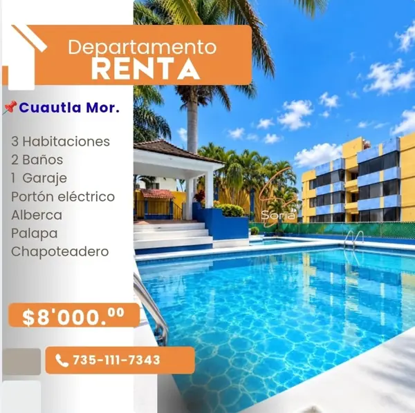 Departamento en Renta Cuautla Morelos Excelente Ubicacion — foto 1 de 33