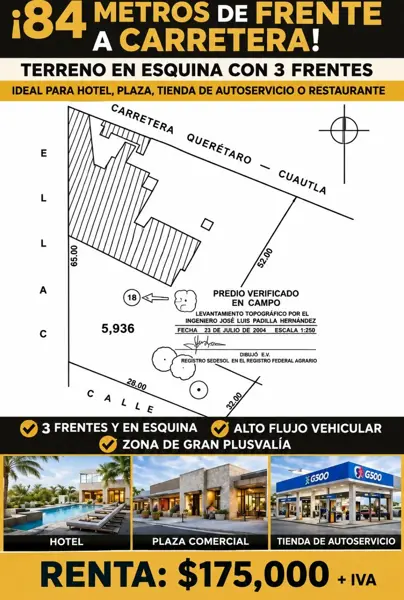 Se RENTA terreno jiutepec Morelos a pie de carretera jiutepec Cuautla — foto 1 de 26